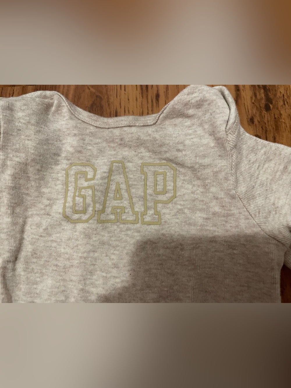 GAP Heather Gray One-Piece Bodysuit with Gap Logo